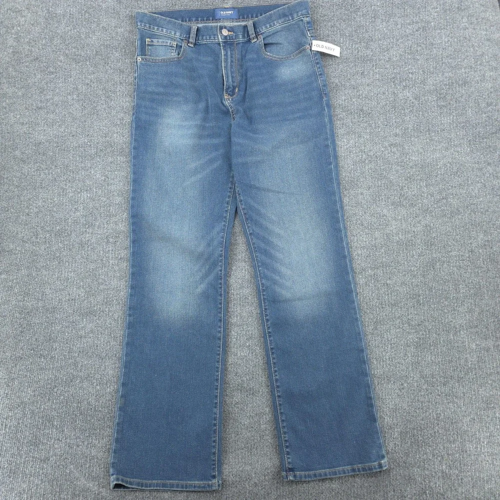 Old Navy Jeans Boys 18 Husky Blue‎ Flex Straight Adjustable Waist Denim 32x30